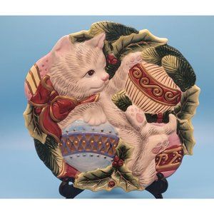 Fitz & Floyd Kristmas Kitty Plate